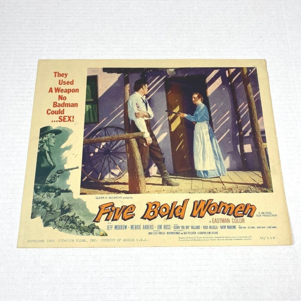 Five Bold Women 1959 Original Lobby Card Movie Poster Jeff Morrow Merrie Anders